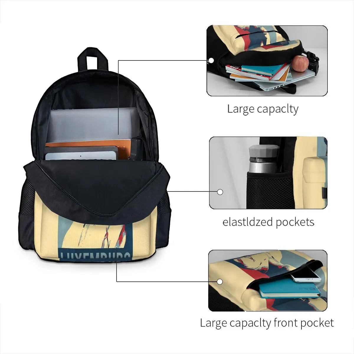 Luxemburg Backpacks Men's & Women's Zipper Class Bags