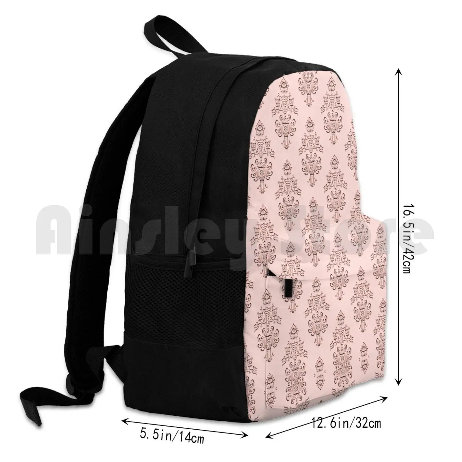 Rose Haunted Mansion Wallpaper Carving Hiking Backpack