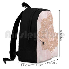 Rose Mandala-Pink Marble Outdoor Hiking Backpack
