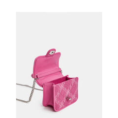 Rose Pink Lock Shoulder Bag Plaid Crossbody Bag Female Clutch Purse
