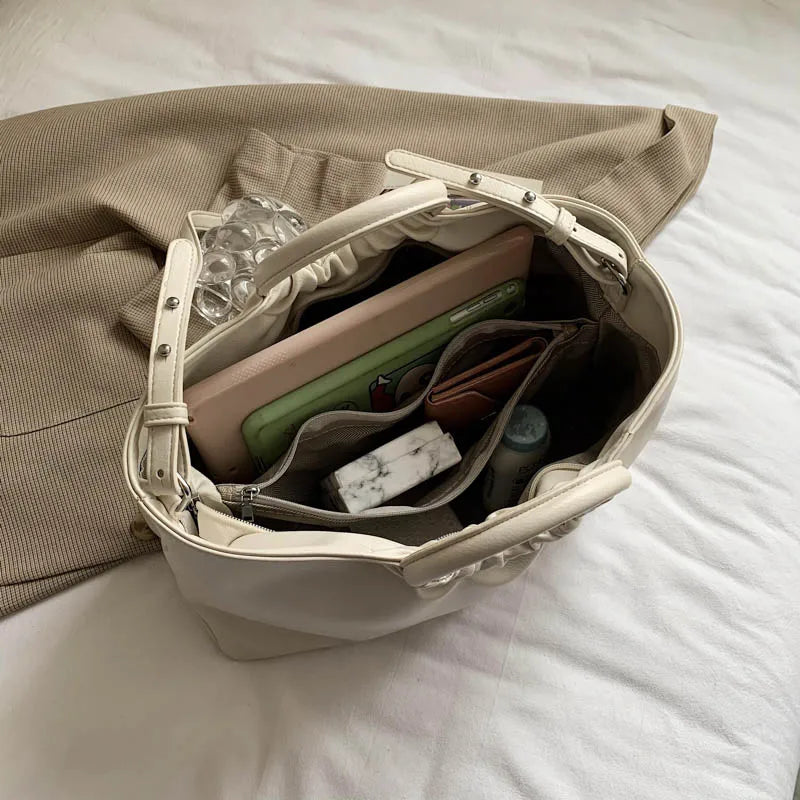 Round Handle Women Handbag PU Leather Shoulder Crossbody Bag