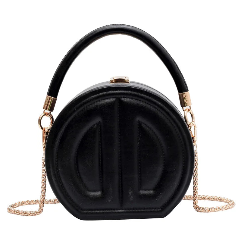 Round Portable Box Bag Crossbody Shoulder Bag for Women