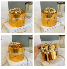 Round Plastic Box Party Clutch Bag Women Handbag Wedding Evening Bag