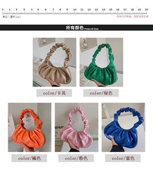 Ruched Pleated Cloud Bag French Niche PU Leather Shoulder Bag