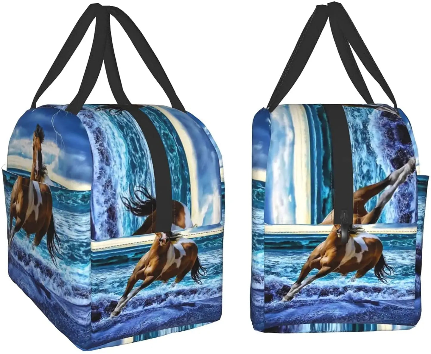 Running Horse Lunch Bag Tote Bag Insulated Lunch Container