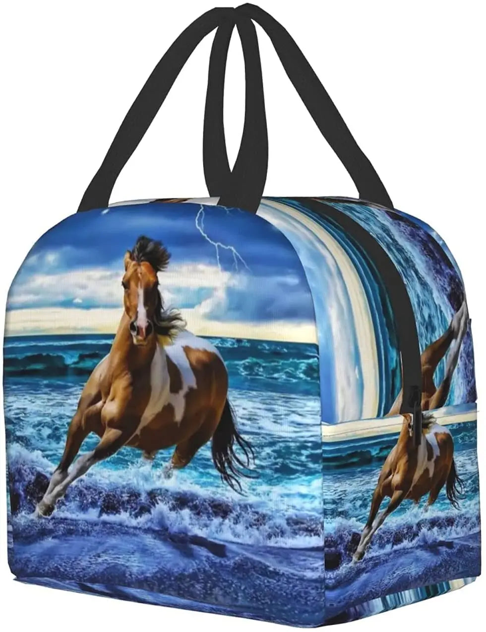 Running Horse Lunch Bag Tote Bag Insulated Lunch Container