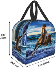 Running Horse Lunch Bag Tote Bag Insulated Lunch Container