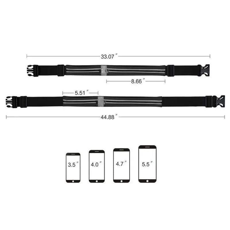 Waterproof Waist Bag Double Pocket Phone Belt High Quality Bag