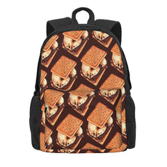 S'Mores Pattern Brown Backpack Men Women Personalised Bag