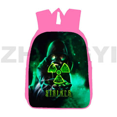 Stalker 2 Pink Anime Backpack for School Girls 12/16 Inch