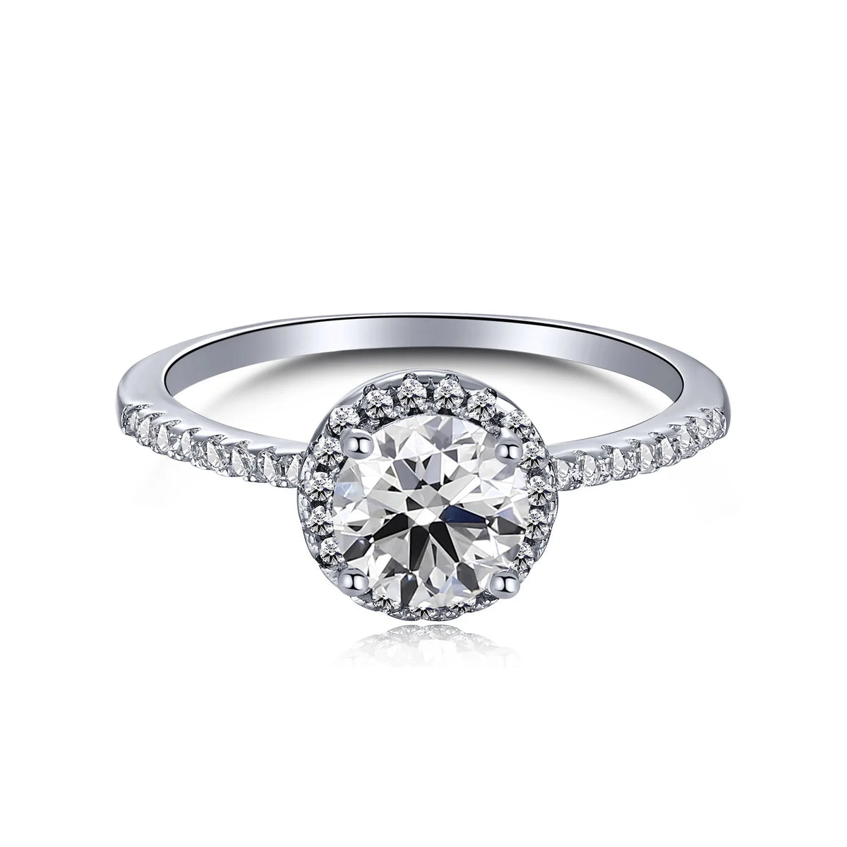 925 Silver Morse Artificial Diamond High Carbon Diamond Round Bag Seal Ring