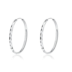 925 Silver Huggie Earrings Fine Jewelry Hoops Women Long Earrings