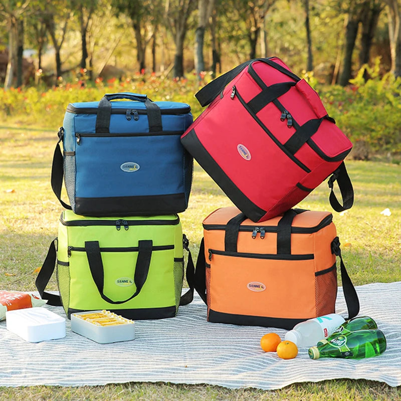 16L Thermal Picnic Tote Food Storage Cooler Bag for Family
