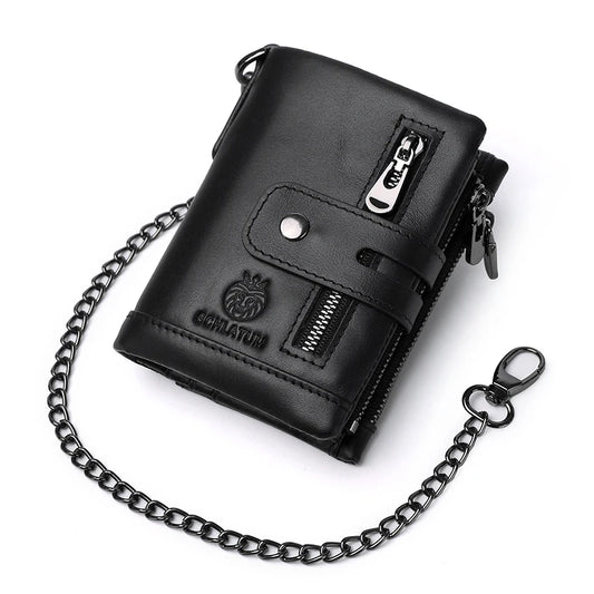 Engraved Name Men's Leather Wallet Picture Short Purse RFID Father's Gift