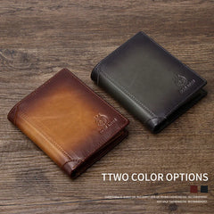 Engraved Name Wallet Men's Leather Short Wallet Personalized Father's Gift