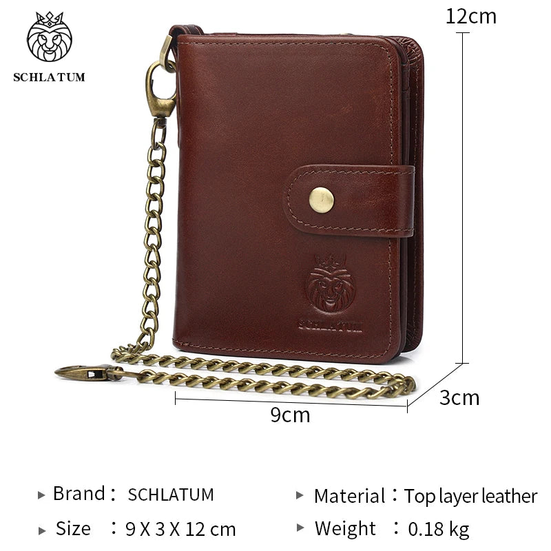 Engraved RFID Short Wallet Men Leather PhotoPurse