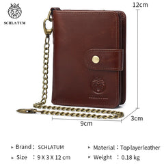 Engraved RFID Short Wallet Men Leather PhotoPurse