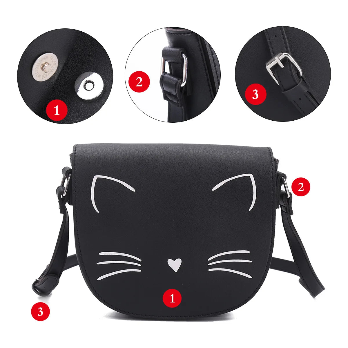 SCOFY Cat Prints Shoulder Bag for Women Girls Crossbody Bags