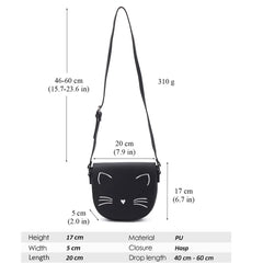 SCOFY Cat Prints Shoulder Bag for Women Girls Crossbody Bags