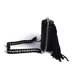 SCOFY Mini Flap Crossbody Bags Soft Suede Chain Tassel Shoulder Bags for Women