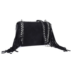 SCOFY Mini Flap Crossbody Bags Soft Suede Chain Tassel Shoulder Bags for Women
