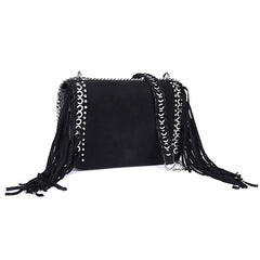 SCOFY Mini Flap Crossbody Bags Soft Suede Chain Tassel Shoulder Bags for Women