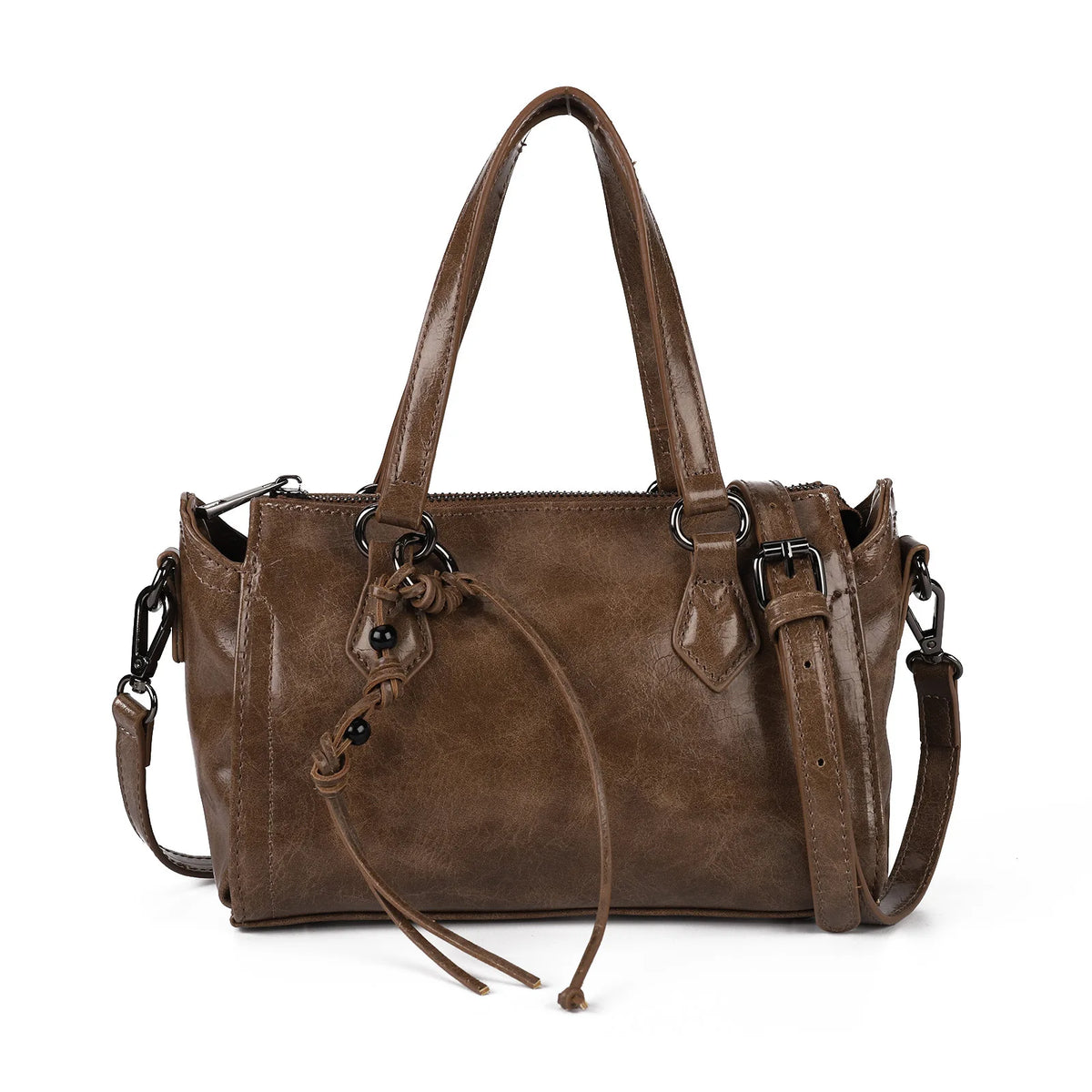 SCOFY Vintage Mini Tote Bag for Women High PU Leather