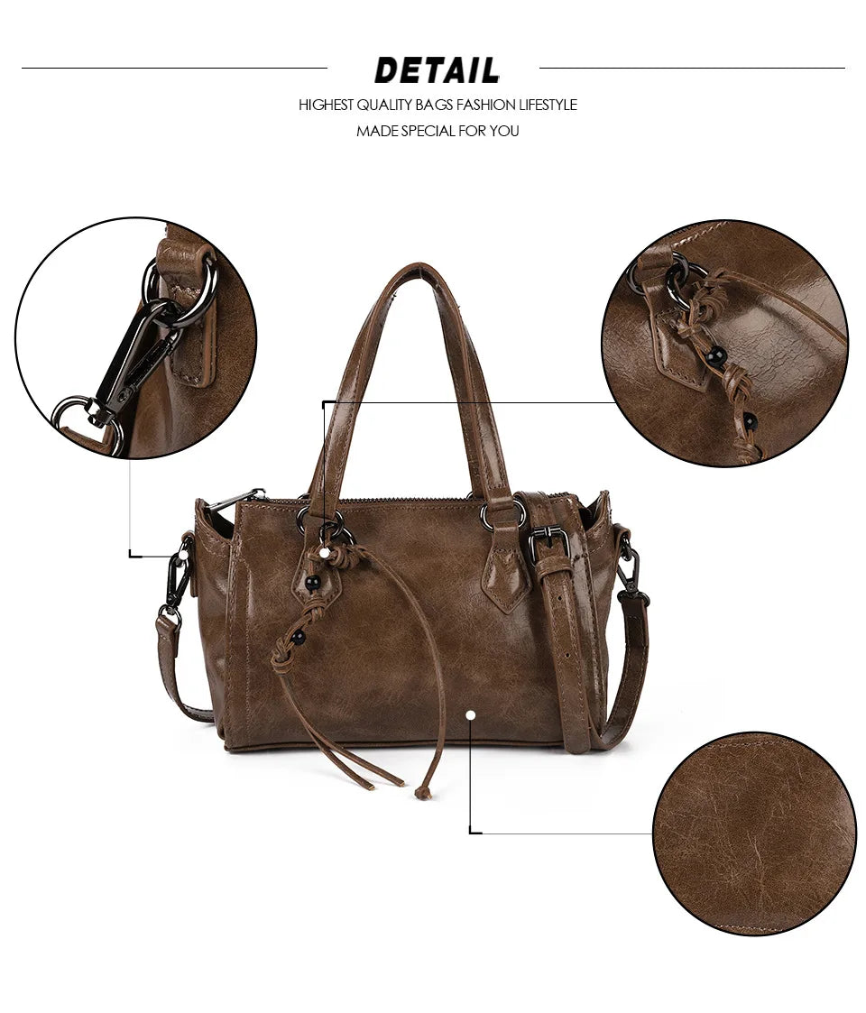SCOFY Vintage Mini Tote Bag for Women High PU Leather