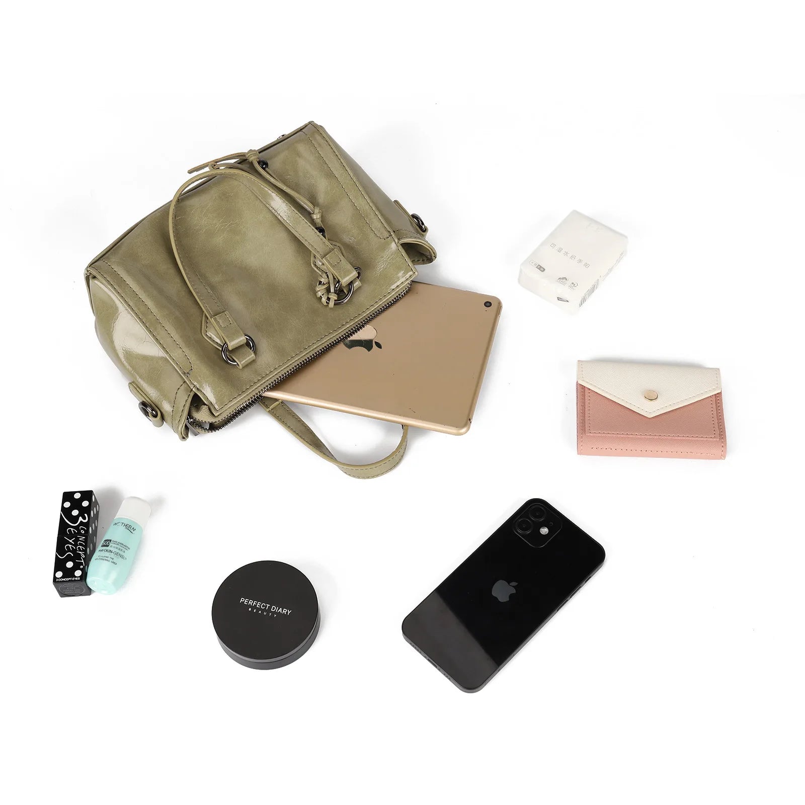 SCOFY Vintage Mini Tote Bag for Women High PU Leather