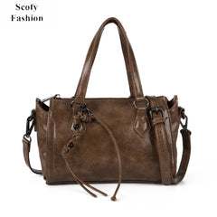 SCOFY Vintage Mini Tote Bag for Women High PU Leather
