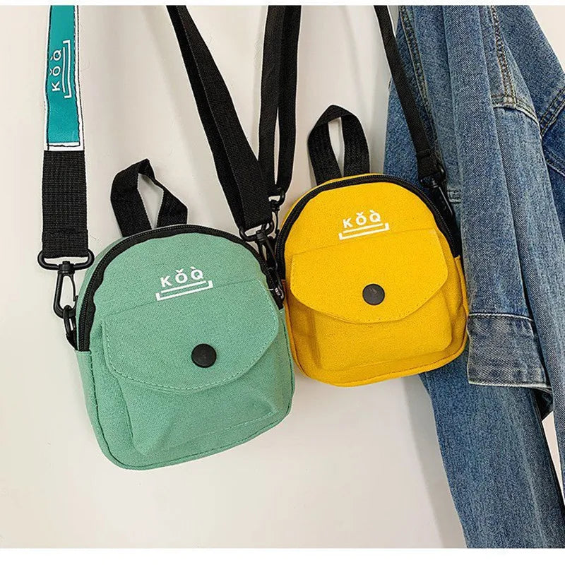Canvas Crossbody Bag Student Shoulder Messenger Handbag