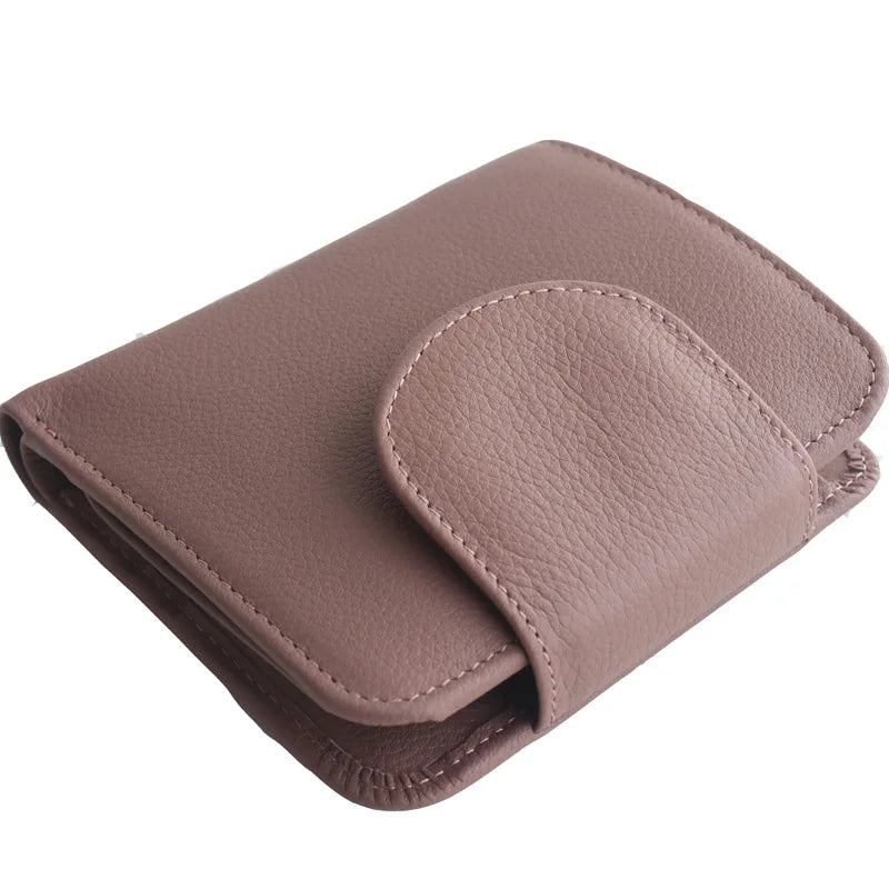 Sheepskin Leather Purse with Key Holder - Women's Wallet Case