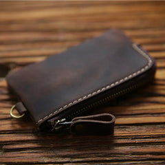 Leather Key Wallet For Men Real Cowhide Vintage Small Key Bag