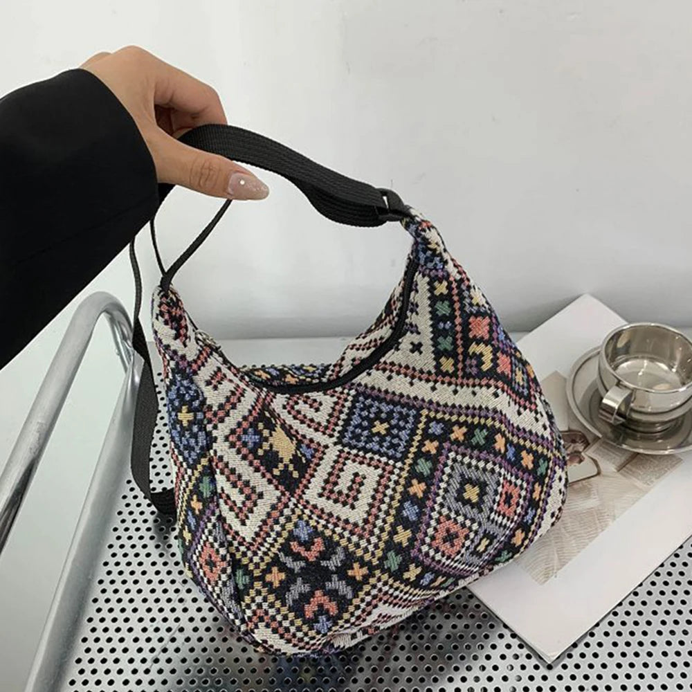 Canvas Shoulder Bag Art Paintings Print Crossbody for Women