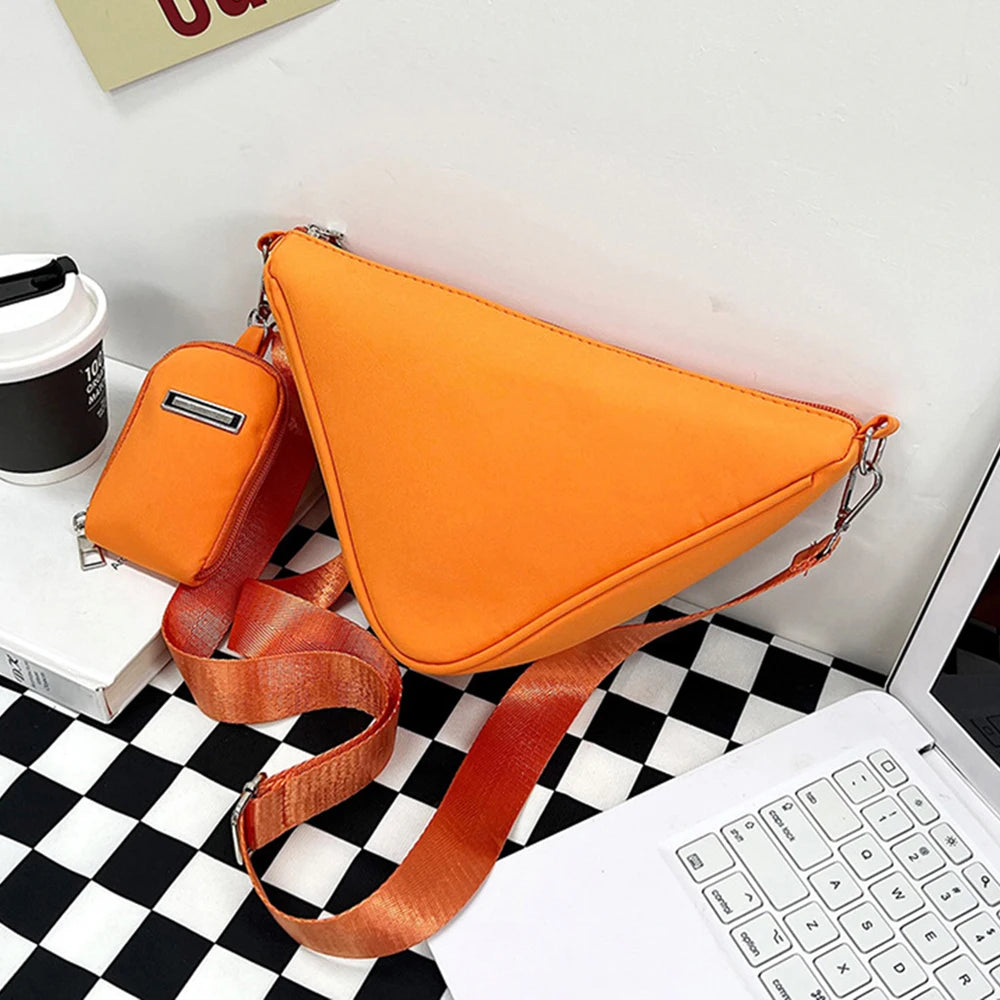 Women Triangle Chain Underarm Shoulder Bags High Solid Bags