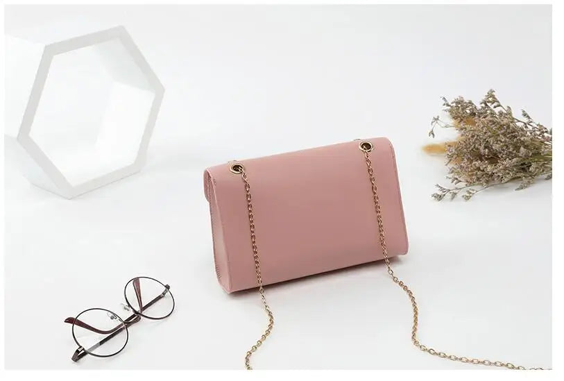 Small Flap Bag Women's Handbag PU Leather Chain Shoulder Bag