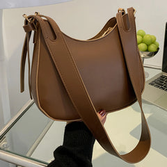 Half-Moon Small Shoulder Underarm Bag High-quality PU Leather Handbag Tote