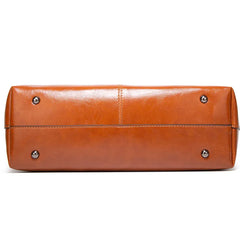 Vintage Oil Wax Leather Handbags For Women High Capcaity Shoulder Bags
