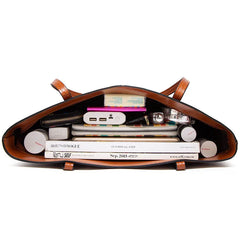 Vintage Oil Wax Leather Handbags For Women High Capcaity Shoulder Bags