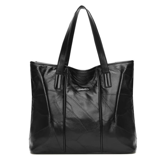 Winter Solid Sheepskin Retro Ladies Leather Large Capacity Handbags