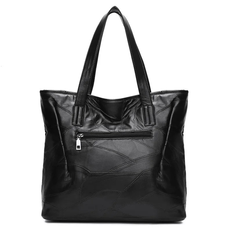 Winter Solid Sheepskin Retro Ladies Leather Large Capacity Handbags