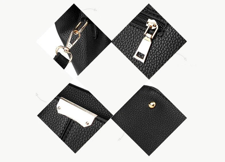 Women Large Tote Bag Square PU Leather Shoulder Bag