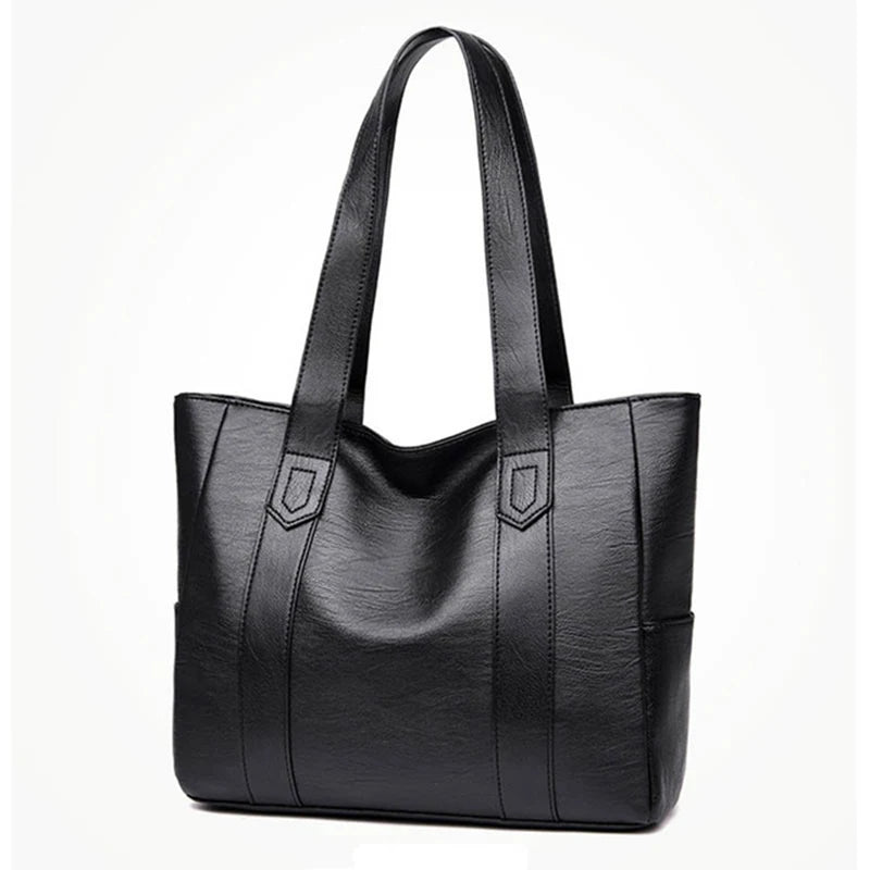 Leather Tote Bag Embossed Retro Style Large Purse Shoulder Handbag