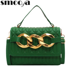 Thick Chains Plaid Shoulder Bag Casual Crossbody Bag