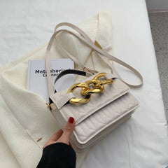 Thick Chains Plaid Shoulder Bag Casual Crossbody Bag