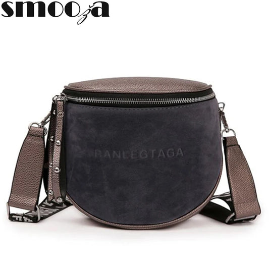 Small Messenger Bag Women's Crossbody Tote Semicircle Saddle Handbag