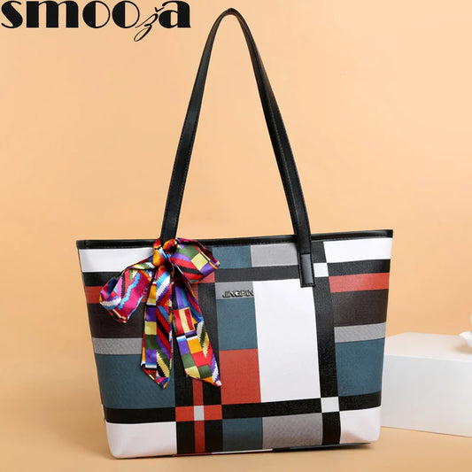 Women's Shoulder Tote Handbags Lattice Large Capacity Bags