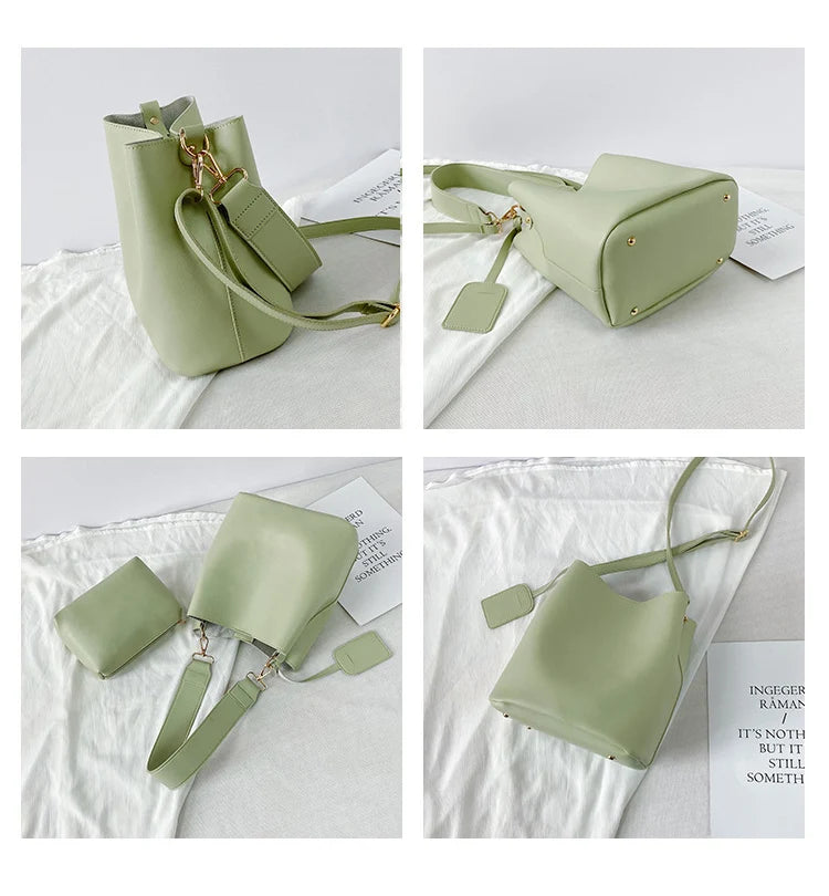 Women's Bucket Shoulder Messenger Bags Large Capacity Composite Bag