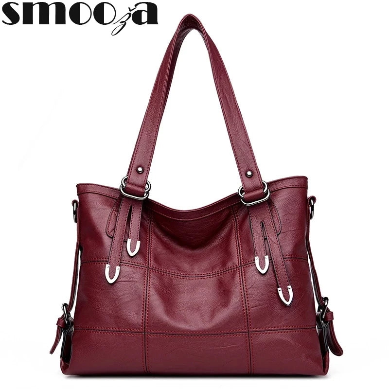Soft PU Leather Women's Shoulder Bag Crossbody Top-Handle Bolsa