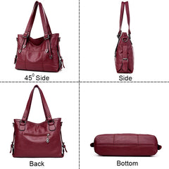 Soft PU Leather Women's Shoulder Bag Crossbody Top-Handle Bolsa